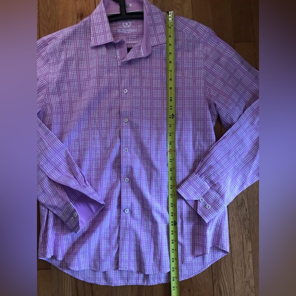 Bugatchi Men’s Pink & White Long Sleeve Button Down Shirt, Shaped Fit - Size L - Picture 3 of 11